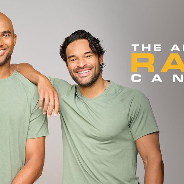 Michael Crouse and Tyson Gillies in a poster for The Amazing Race Canada.